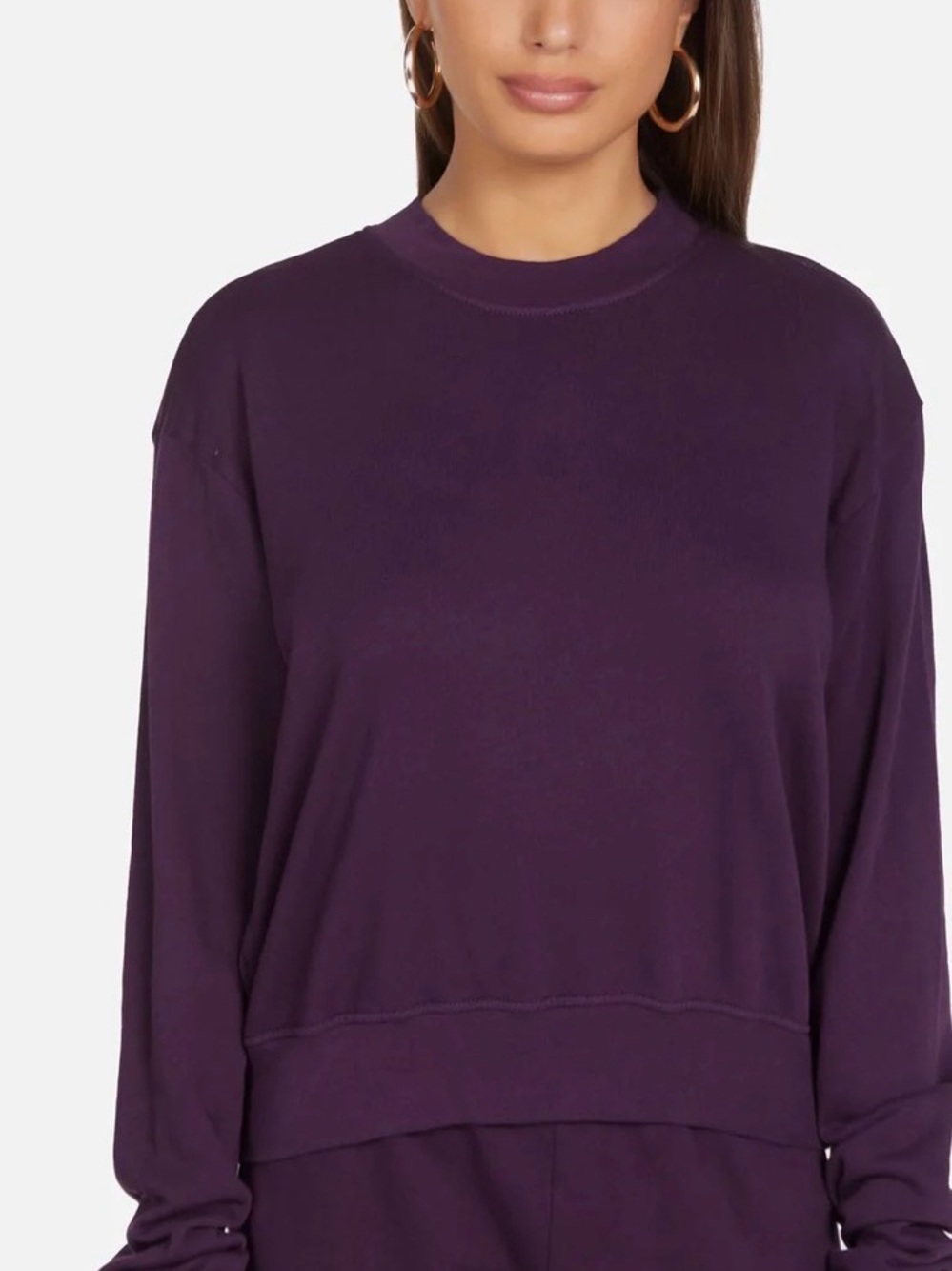 Michael Lauren Exon Crewneck Pullover Deep Amethyst Size Small